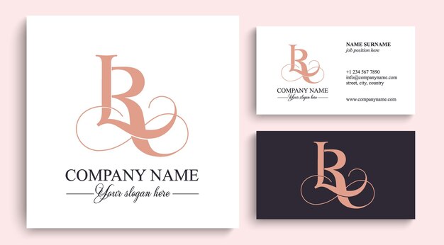 LR RL logo or monogram LR RL Letters of the alphabet Initials Beautiful logo design for company branding For your business Vector illustration