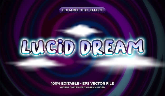 Lucid Dream text effect Editable hallucination text effect with an abstract hypnosis background