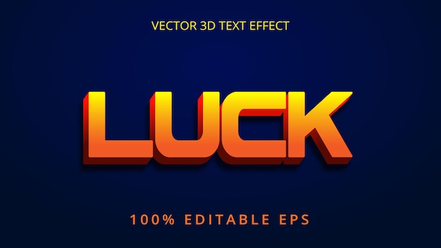 Luck 3d text effect design