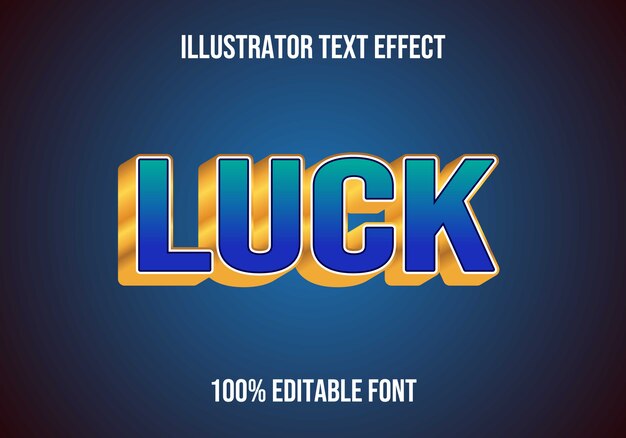 Luck Editable text Effect