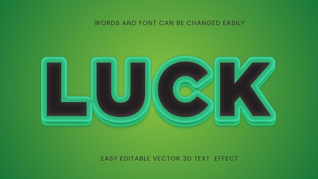 Luck vector 3d editable text style