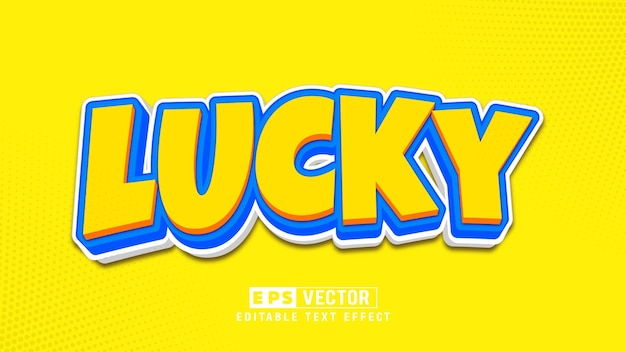 Lucky 3d Editable Text Effect Vector With Background