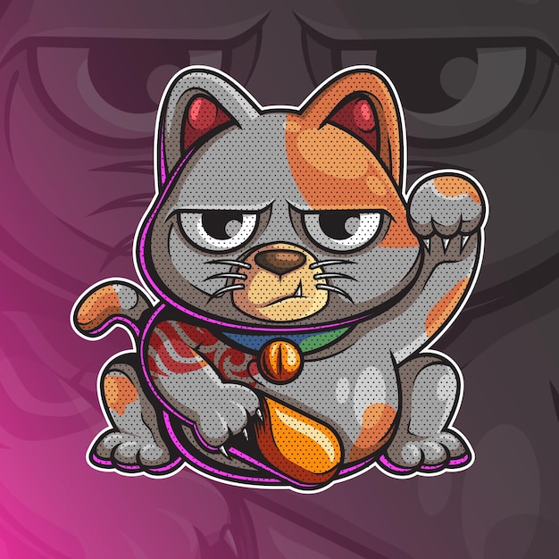 Lucky cat character illustration