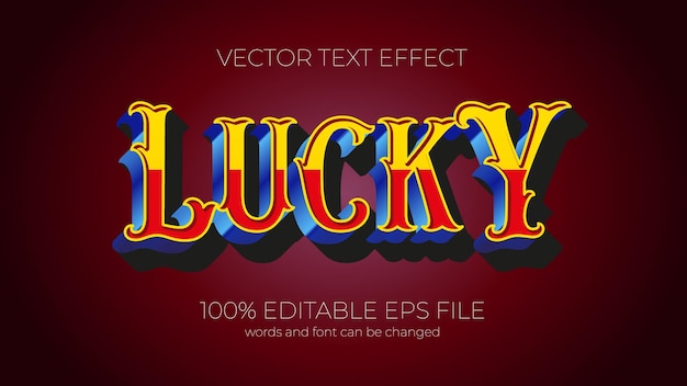 Lucky editable text effect style EPS editable text effect