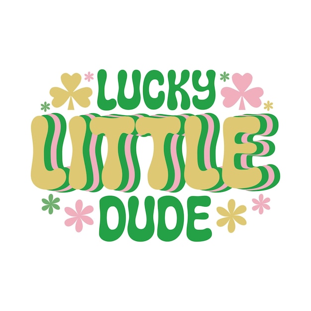 Vector lucky little dude and st patricks day retro svg design file digital download