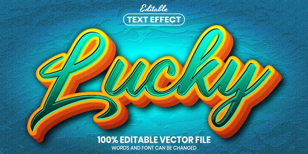 Lucky text, font style editable text effect