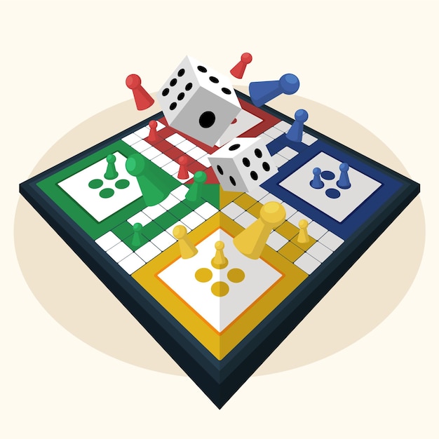 Ludo board game in different perspectives