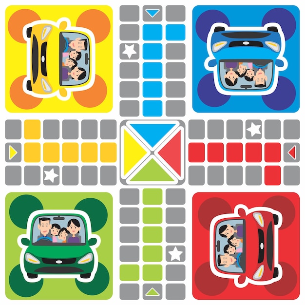 ludo board game family with car