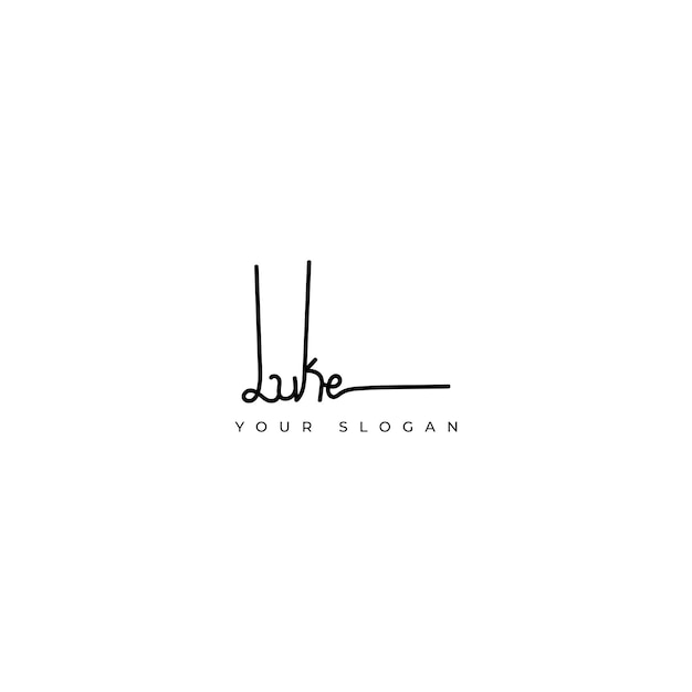 Luke name signature logo vector design