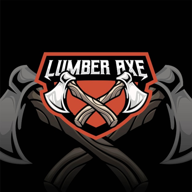 Lumber Traditional Axe Illustration Mascot Logo Premium