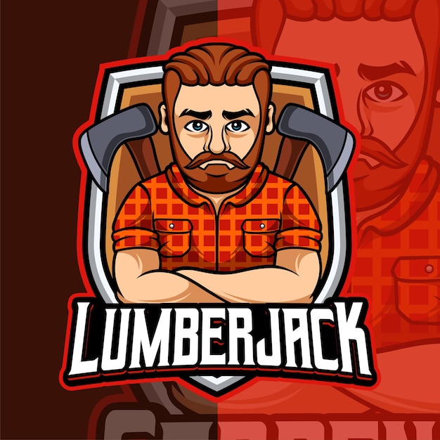 Lumberjack Mascot Character Logo Template