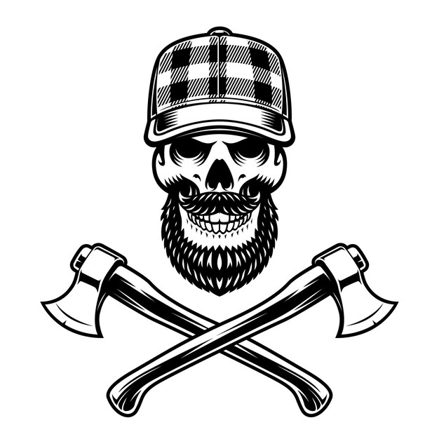 Vector lumberjack skull