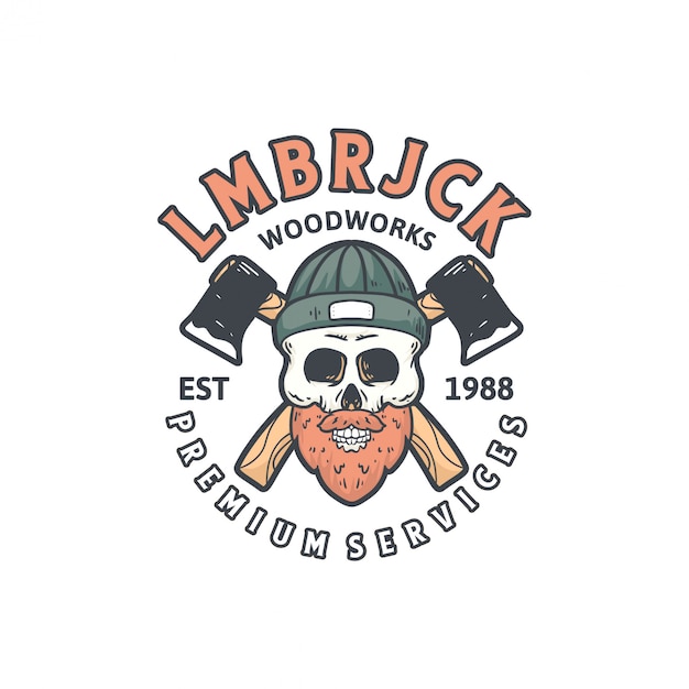 Lumberjack woodworkers logo t shirt design