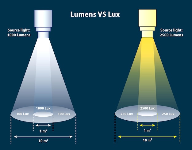 Vector lumens lux candela illustration measurement concept 3d illustrator