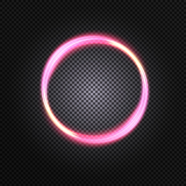 Luminous circular frame with light circle effect. Abstract circular background with luminous ornamen