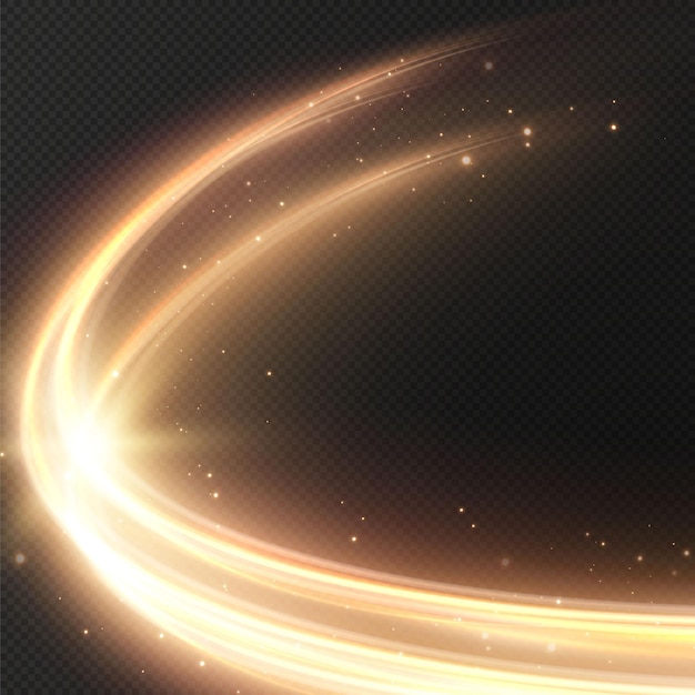 Luminous gold circle  lines of speed Light glowing effect Abstract motion gold circle lines