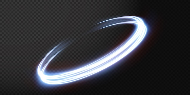 Luminous neon wavy line of light on a transparent background neon light electric light