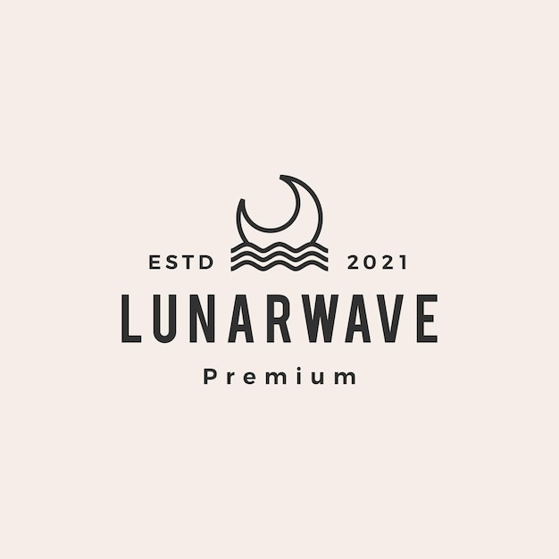 Lunar water wave hipster vintage logo