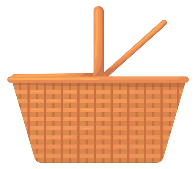 Lunch basket Woven traditional picnic cartoon icon