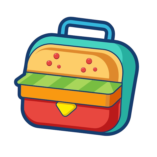 Vector lunchbox clipart cartoon style vector illustration