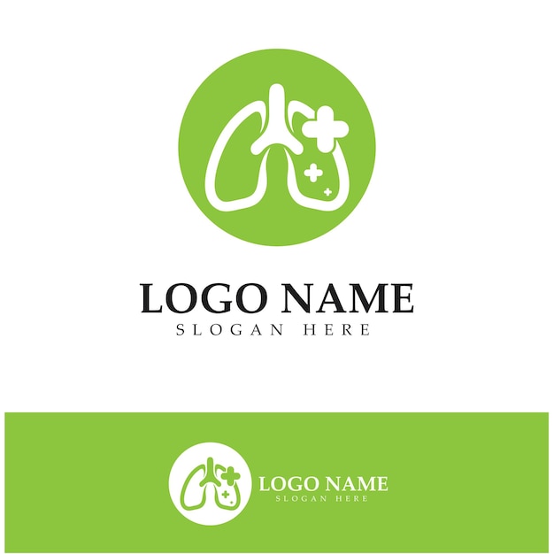 Lung health and care logo templateemblemdesign conceptcreative symboliconvector illustration