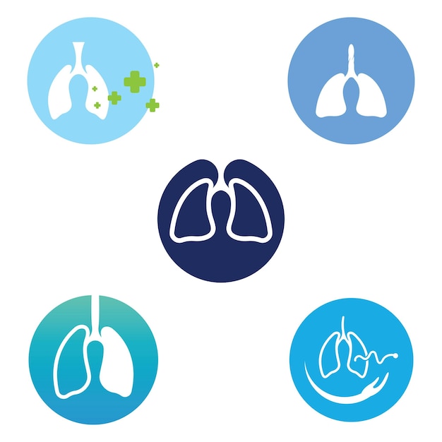 Lung health logo and symbol vector