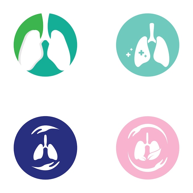 Lung health logo and symbol vector