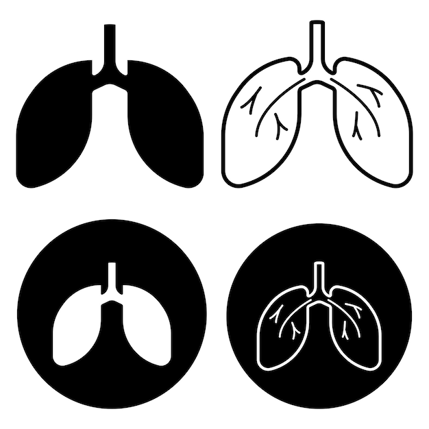 Lung icon vector