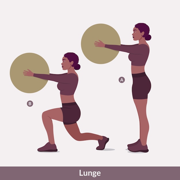 lunge exercise, Woman workout fitness, aerobic and exercises.