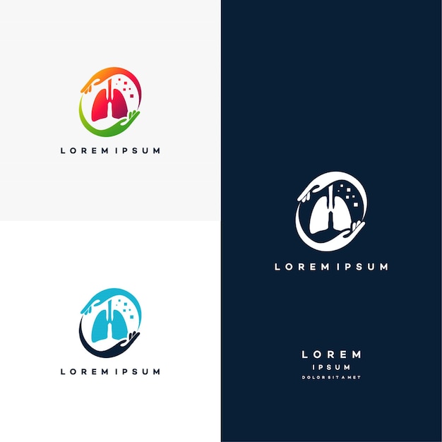 Lungs Care logo designs vector, Lungs logo template, design concept, logo, logotype element for template