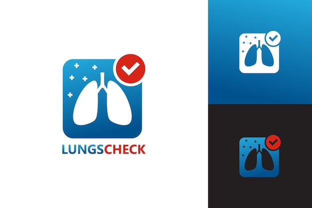 Lungs Check Logo Template Design Vector, Emblem, Design Concept, Creative Symbol, Icon