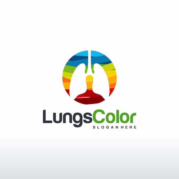 Lungs Color Logo designs concept vector, Colorful Modern Lungs Health Care logo template