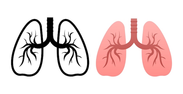 Lungs flat style Vector illustration icon Isolated vector illustrationMedical icon