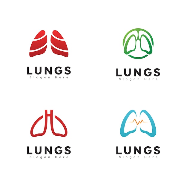 Lungs health logo icon vector illustration design