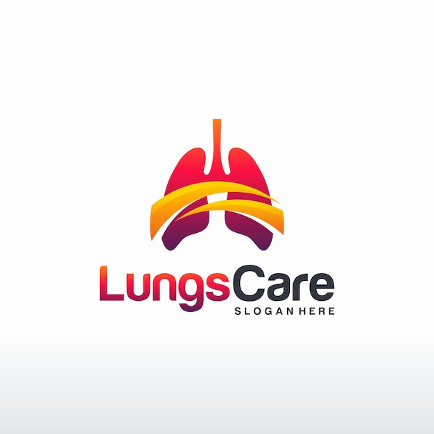 Lungs Health logo template, Lung care with swoosh logo designs vector