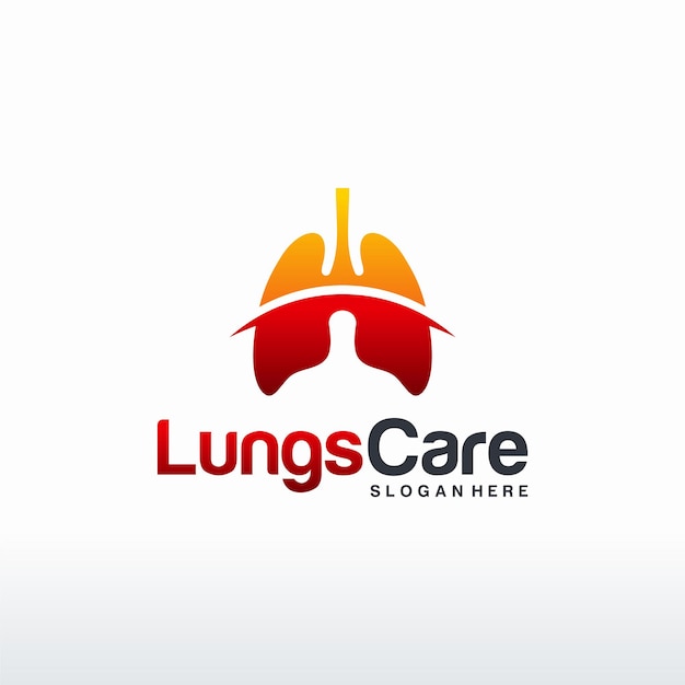 Lungs Health logo template, Lung care with swoosh logo designs vector