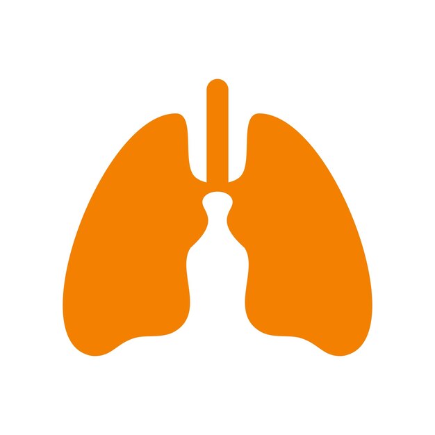 Lungs icon symbol Vector illustration flat design style Isolated on white background Health