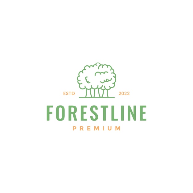 Lush forest trees minimalist logo design