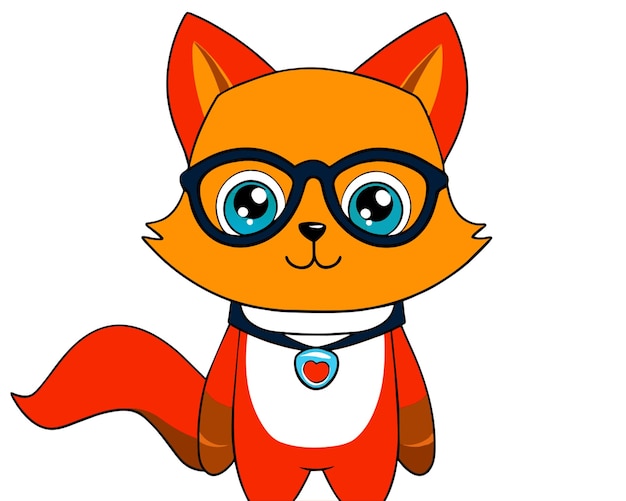 lushill style a cats with glasses wearing a shirt vector illustration cartoon