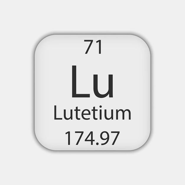 Lutetium symbol Chemical element of the periodic table Vector illustration