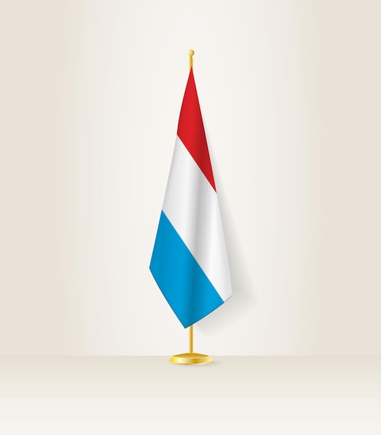 Luxembourg flag on a flag stand