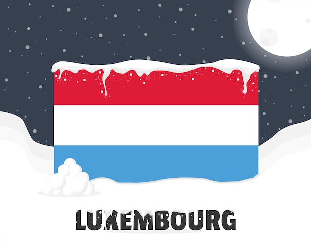 Luxembourg snowy weather concept cold weather and snowfall weather forecast winter banner idea