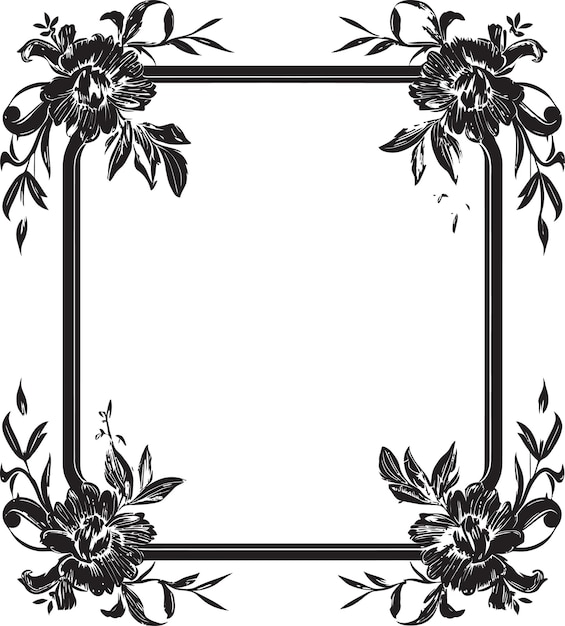 Luxuriant Craftsmanship Monochrome Vector of Royal Decor Elegant Regalia Black Decorative Florals f