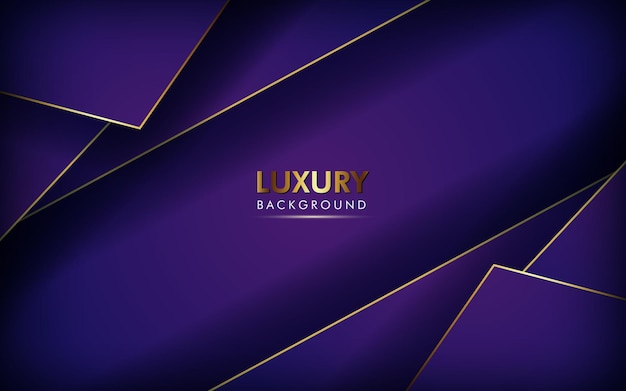 Luxurious abstract purple gradient golden line with overlap layers background eps10 vector