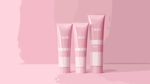 Vector luxurious beauty cream tube packaging mockup on pink background