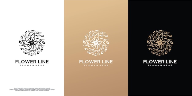 Luxurious beauty flower design logo template