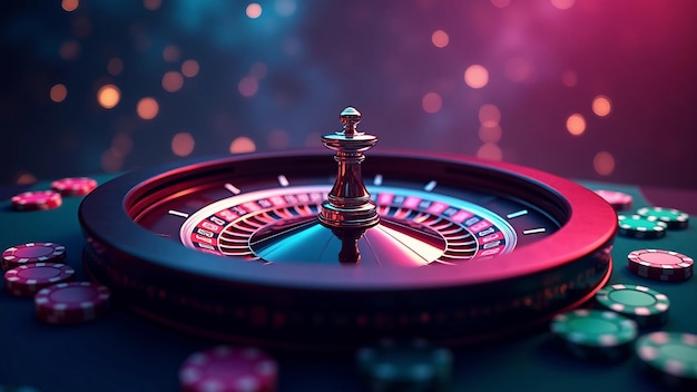 Luxurious Casino Roulette Wheel with Cosmic Background