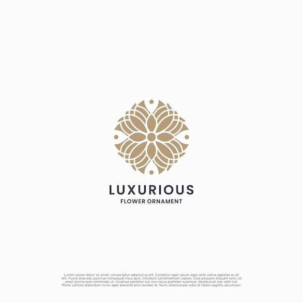 Luxurious flower mandala logo design template