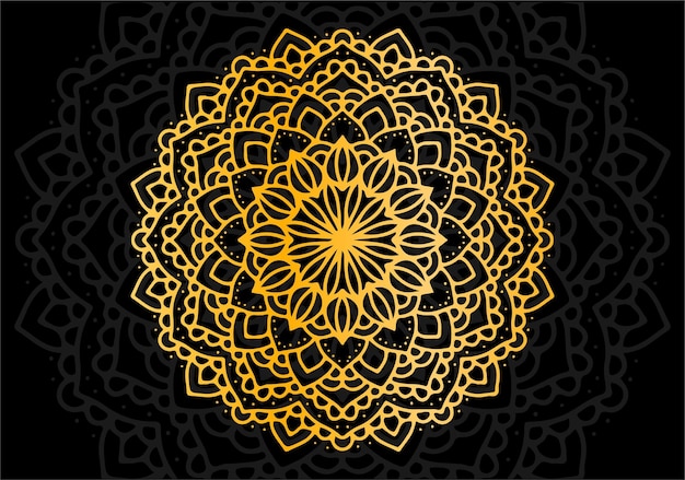 luxurious golden mandala ornament