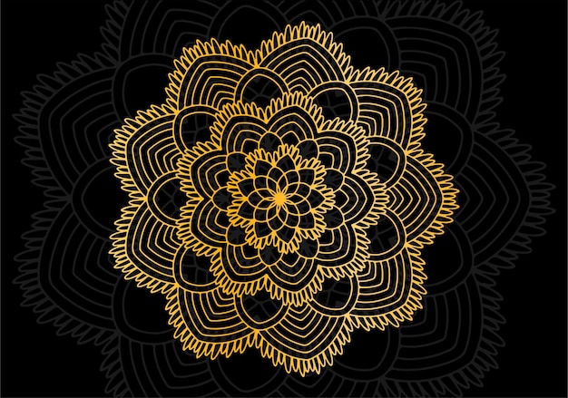 luxurious golden mandala ornament